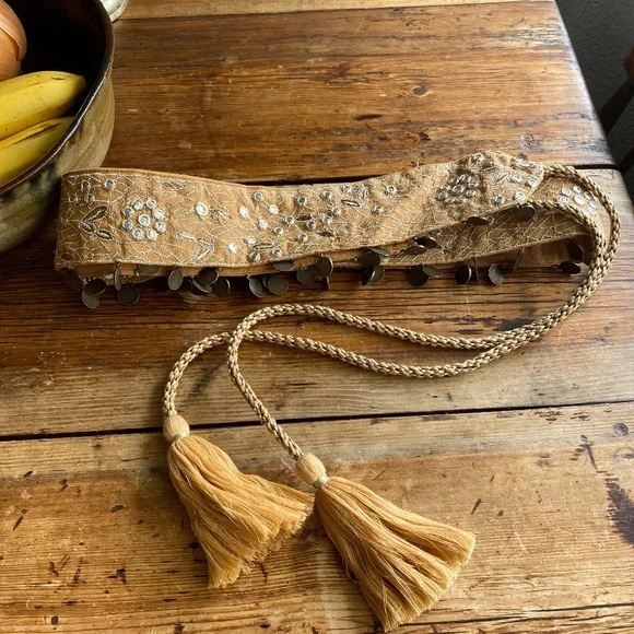 Embellished belt tassel belt freepeople belt Saltwater Fringe Belt – J10 Design main image 2